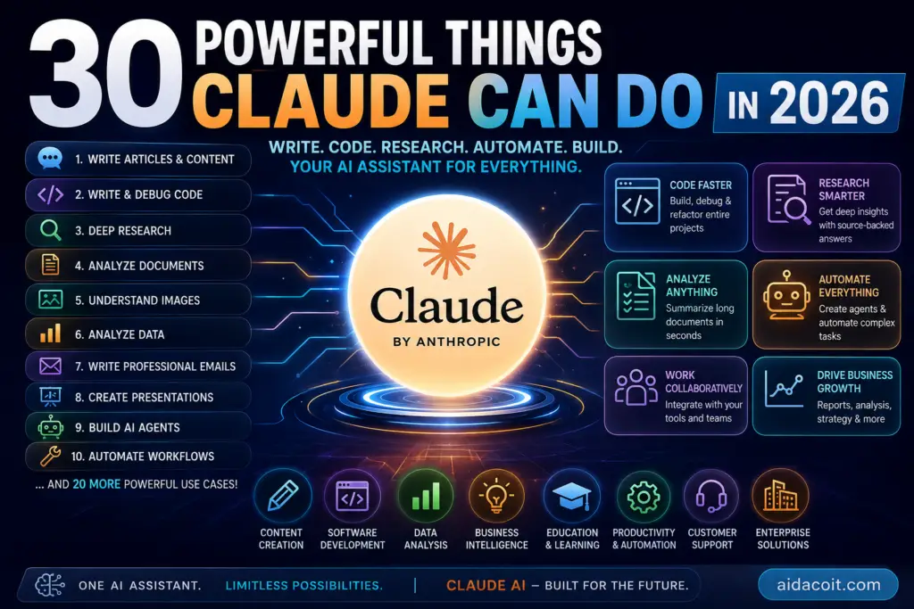 30 Powerful Things Claude Can Do in 2026