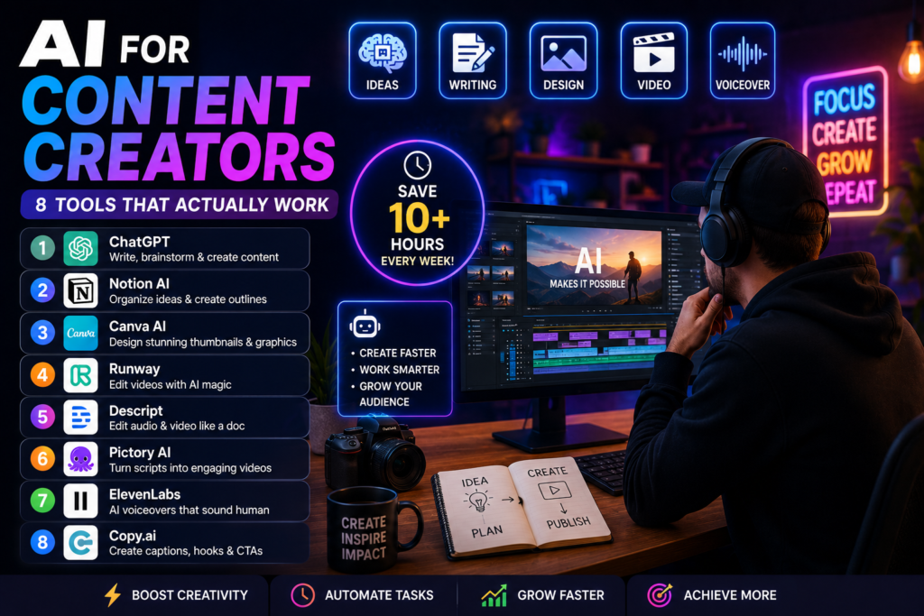 AI for Content Creators — 8 Tools That Actually Work