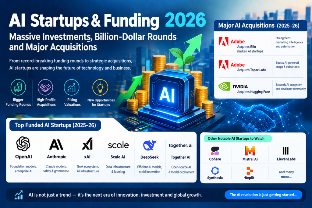 AI Startups & Funding 2026: Massive Investments, Billion-Dollar Rounds and Major Acquisitions